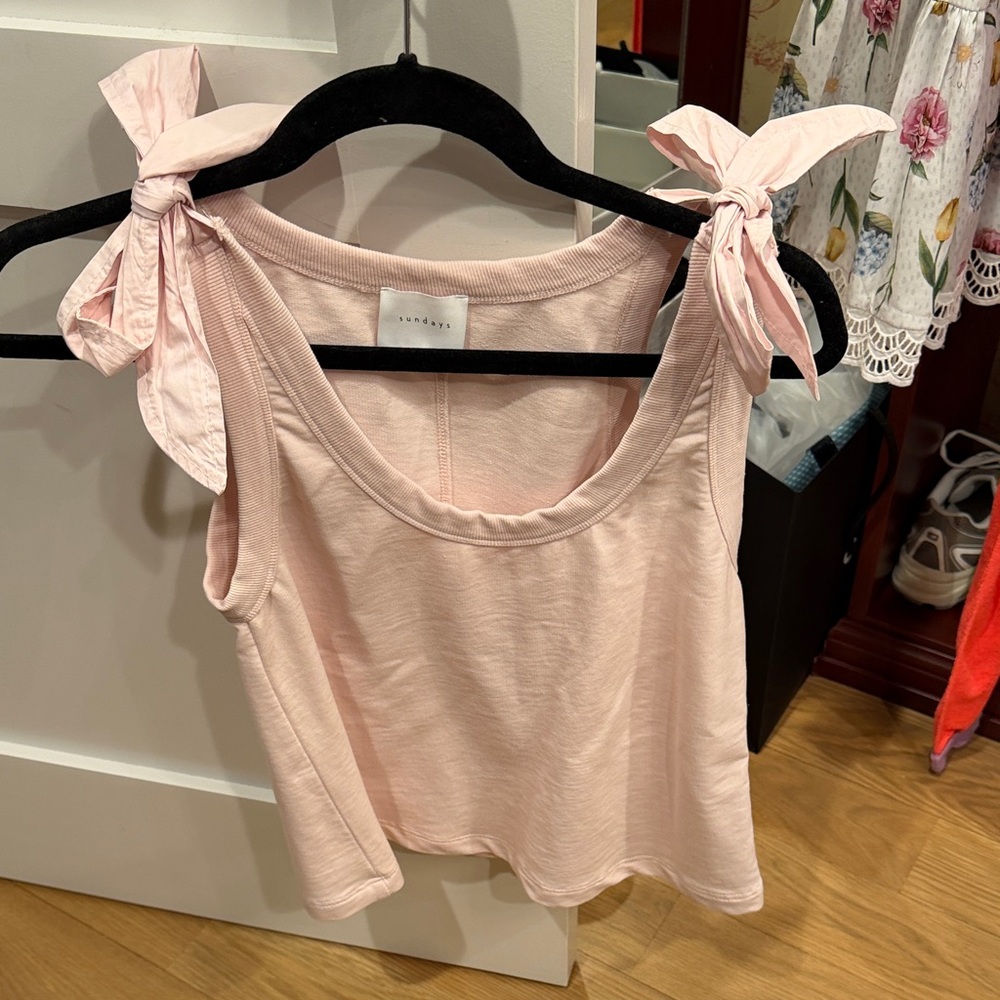 sundays link tank with tie sleeves size small